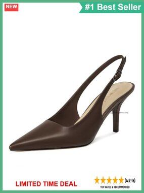 wetkiss Slingback Pumps Mid Heel Closed Toe Pointed Toe